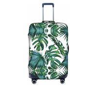 Pidgazdfgv Funda protectora para maleta, diseño de hojas de plátano verde, para maleta, para equipaje S-XL, White, S