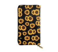Pidgazdfgv Golden Sunflowers - Cartera de piel con cremallera para mujer, con bloqueo RFID, gran capacidad, bolsa de viaje para mujer