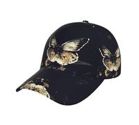 Pidgazdfgv Gorra unisex clásica con alas de mariposa ajustable de corona baja, gorra de béisbol para papá, talla para adultos, se adapta a todos los niños y niñas, color negro