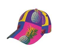 Pidgazdfgv Gorra unisex clásica con patrón de piña colorida, ajustable, corona baja, gorra de béisbol, gorra de papá, talla para adultos, se adapta a todos los niños y niñas, color negro