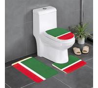 Pidgazdfgv Juego de 3 alfombrillas antideslizantes para baño, diseño de bandera de la República de Chechenia, en forma de U, para baño, bañera y ducha