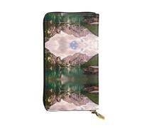 Pidgazdfgv Lake and Wood Cottage - Cartera de piel con cremallera para mujer, con bloqueo RFID, gran capacidad, bolsa de viaje para mujer