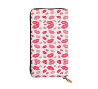 Pidgazdfgv Lips - Cartera de piel con cierre de cremallera para mujer, con bloqueo RFID, gran capacidad, bolso de viaje para mujer