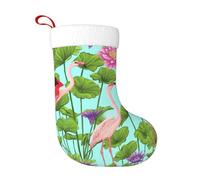 Pidgazdfgv Medias de Navidad con diseño de flamenco, diseño de flores, adornos colgantes, bolsas de regalo, decoraciones de Navidad