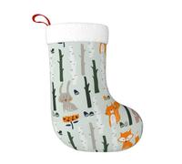 Pidgazdfgv Medias de Navidad con diseño de zorro, oso, pájaro, árbol, Navidad, adornos colgantes, bolsas de regalo, decoraciones de Navidad