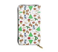 Pidgazdfgv Merry Christmas Happy (2) - Cartera de piel con cremallera para mujer, con bloqueo RFID, gran capacidad, bolsa de viaje para mujer