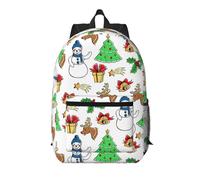 Pidgazdfgv Merry Christmas Happy (2) Mochila para laptop de 17 pulgadas, para escuela, negocios, vuelos, fin de semana, funda de equipaje para mujeres y hombres
