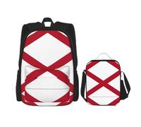 Pidgazdfgv Mochila con bandera del estado de Alabama para niños y niñas, lonchera escolar, juego de mochila para estudiantes secundarios, regalo para estudiantes universitarios