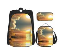 Pidgazdfgv Mochila Good Morning para niños y niñas, lonchera escolar, juego de bolsa de libros para estudiantes secundarios, estudiantes universitarios