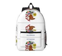 Pidgazdfgv Mochila para laptop de 17 pulgadas, diseño de bandera del estado de Illinois, para escuela, negocios, vuelo, fin de semana, para mujeres y hombres