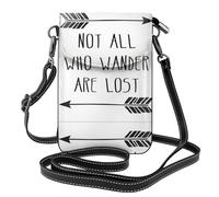 Pidgazdfgv Not All Who Wander Are Lost - Cartera cruzada de piel para mujer, pequeña, con correa de viaje, bolso para teléfono celular, bolso pequeño