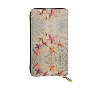Pidgazdfgv Ocean Starfish - Cartera de piel con cierre de cremallera para mujer, con bloqueo RFID, gran capacidad, bolsa de viaje para mujer