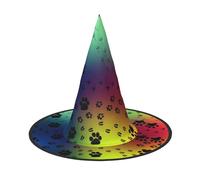 Pidgazdfgv Patrón de huellas de patas de Halloween, sombrero de fiesta de Navidad, disfraz de cosplay para hombres y mujeres, accesorio clásico para disfraz de pelo