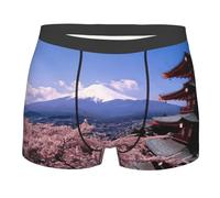 Pidgazdfgv Regalo para el día de San Valentín Monte Fuji Japón Boxers románticos para hombre, calzoncillos tipo bóxer cómodos y suaves, Negro, M
