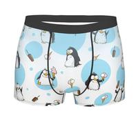 Pidgazdfgv Regalo para el día de San Valentín para él, lindos pingüinos para hombre, ropa interior romántica, calzoncillos tipo bóxer cómodos y suaves, Negro, XXL