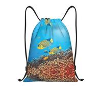 Pidgazdfgv Royal Angel Fishes - Mochila deportiva con cordón y bolsillos de malla, resistente al agua, para mujeres y hombres, Black, S, Clásico