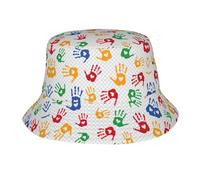 Pidgazdfgv Sombrero de pescador unisex con formas de mano coloridas para exteriores, playa, pescador, escapada, vacaciones, regreso a la escuela