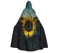 Pidgazdfgv The Most Beautiful Sunflower - Capa con capucha para adultos, disfraz de caballero para Halloween, longitud del cabo, capa con capucha