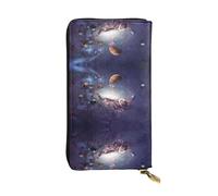 Pidgazdfgv The Solar System - Cartera de piel con cierre de cremallera para mujer, con bloqueo RFID, gran capacidad, bolso de viaje para mujer