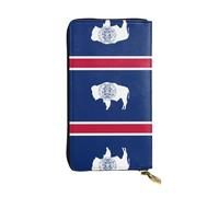Pidgazdfgv Wyoming State Flag - Cartera de piel con cremallera para mujer, con bloqueo RFID, gran capacidad, bolsa de viaje para mujer