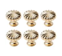 Pidynx Paquete de 4 pomos dorados de 1.2 pulgadas para cajones de aleación de zinc, tiradores de un solo agujero para cómoda, manijas de armario de flores para armarios de cocina (4, dorado brillante)