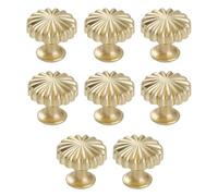 Pidynx Paquete de 4 pomos dorados de 1.2 pulgadas para cajones, de aleación de zinc, tiradores de un solo agujero para cómoda, manijas de armario de flores para armarios de cocina (4, dorado)