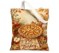 Pie - Bolsa de lona estilo rústico, vintage, hojas de manzanas, color marrón, bolsas pequeñas de 13 x 15 pulgadas, Marrón, 13x15 Inch
