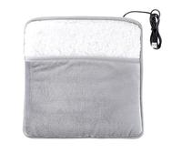 Pie calentado por USB: tapete calentador eléctrico de terciopelo de 29 cm cuadrado, accesorio cómodo debajo del escritorio, cojín calefactor portátil para invierno | Diseño ergonómico con distribución