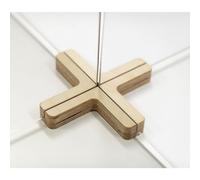 Pie de acoplamiento para lunas separadoras, en forma de cruz, 4 vías, L x A x H 200 x 200 x 30 mm