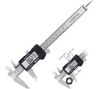 Pie de Rey Digital, ADORIC 150 mm /6 Pulgadas de Calibre Digital Electrónica,Acero Inoxidable,Pantalla LCD Grande y Duradero,Externos y Profundidades,Conversión de Pulgadas/Milímetros