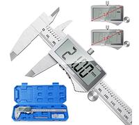 Pie de Rey Digital,Preciva Calibrador digital electrónico de acero inoxidable de 150mm/6pulgadas,Gran Pantalla LCD,Micrómetro de alta precisión,Medida de Diámetro Interior,Exterior,Profundidad