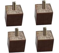 Pie de sofá 4 piezas Pies de muebles de madera maciza, pies cuadrados para sofá, pies de tocador de TV, madera de caucho duro con tornillo M8 (10 cm/3,9 pulgadas, color madera original) (Walnut, 8 cm