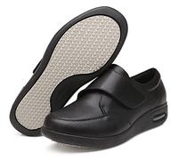 Pie Diabetico Zapatos Ancho Especial Hombre Zapatos diabéticos para Hombre Zapatos de Hombre con Empeine Alto pies hinchados Sandalias para Hombre diabéticos,Negro,38 EU
