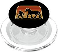 Pie Grande Caminando Un Caballo Clydesdale Retro Atardecer PopSockets PopGrip para MagSafe