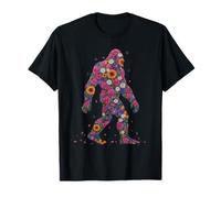 Pie Grande Sasquatch Flower Power Loco Viejo Hippies Poder Camiseta