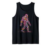 Pie Grande Sasquatch Flower Power Loco Viejo Hippies Poder Camiseta sin Mangas