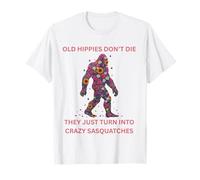 Pie Grande Sasquatch Flower Power Locos Viejos Hippies Camiseta