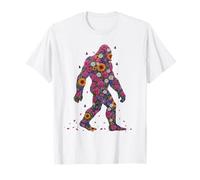 Pie Grande Sasquatch Flower Power Locos Viejos Hippies Camiseta
