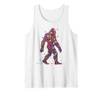 Pie Grande Sasquatch Flower Power Locos Viejos Hippies Camiseta sin Mangas