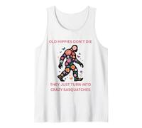 Pie Grande Sasquatch Flower Power Viejos Hippies Camiseta sin Mangas