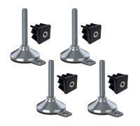 Pie inoxidable M16x100 80mm base, almohadilla y orificio de fijación+inserto 40x40x2-Set de 4