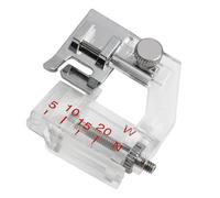 pie para la colocación de sesgo, pie de prensa ajustable de 5 mm a 20 mm, vivo y dobladillos Snap-on para máquinas de coser Alfa Singer Brother Juki Lidl Elna