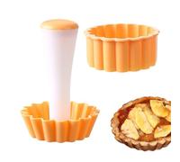 Pie Pastry Egg Tart Mold, Nonstick Reusable Baking Tamper, Dishwasher Safe PP Tool, Yellow Color, 8.5x5x5cm Dimensions, for Cheesecake Muffins Tartlets Pudding Cake Dessert