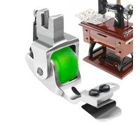 Pie prensatelas con ruedas de cuero | Versátil pie ajustable con dobladillo enrollable | Accesorios de costura para ribetes de punto bordado ciego |