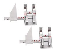 Pie Prensatelas de Acero Inoxidable 2 Piezas, para Máquina de Coser, con Guía Ajustable, Apariencia Brillante - Duradero y Resistente, Ideal para Costura Decorativa y Puntadas