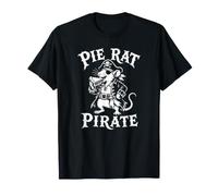 Pie Rata Pirata Divertido Dibujos Animados Vintage Ilustración Animal Juego de Palabras Camiseta