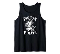 Pie Rata Pirata Divertido Dibujos Animados Vintage Ilustración Animal Juego de Palabras Camiseta sin Mangas
