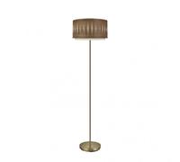 Pie salon alexandra 1xe27 cuero/madera oscura 162x40x40 cm