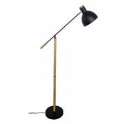 Pie salon biel 1xe27 negro/haya 151x25x70 cm orientable 360º y articu