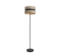 Pie salon colet 1xe27 negro/madera gris 160x40x40 cm